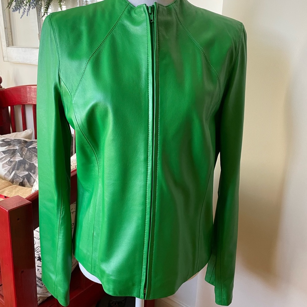 Yvonne le Marie Lambs Leather Jacket Size 8